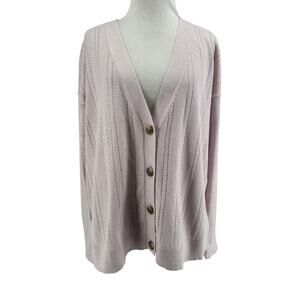 Denver Hayes Women's Lilac Pink Long Sleeve Cardigan Sweate Size Medium